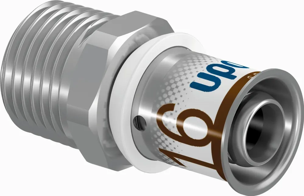 Uponor S-Press Plus pers puntstuk 16mmx1/2"bu 1070502 Beperkt Aanbod