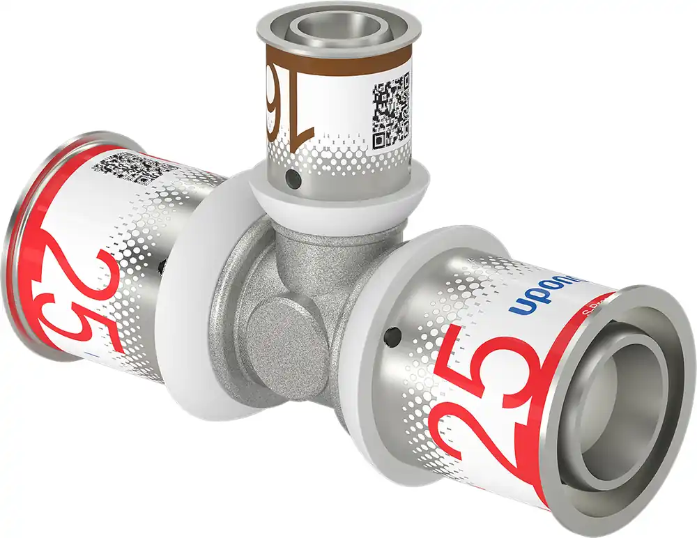 Hete Deal Uponor S-Press Plus pers T-stuk verlopend 25x16x25mm 1070574