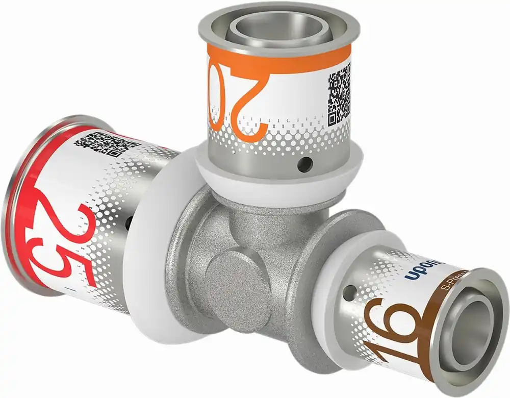 Uponor S-Press Plus pers T-stuk verlopend 25x20x16mm 1070575 Dagaanbieding