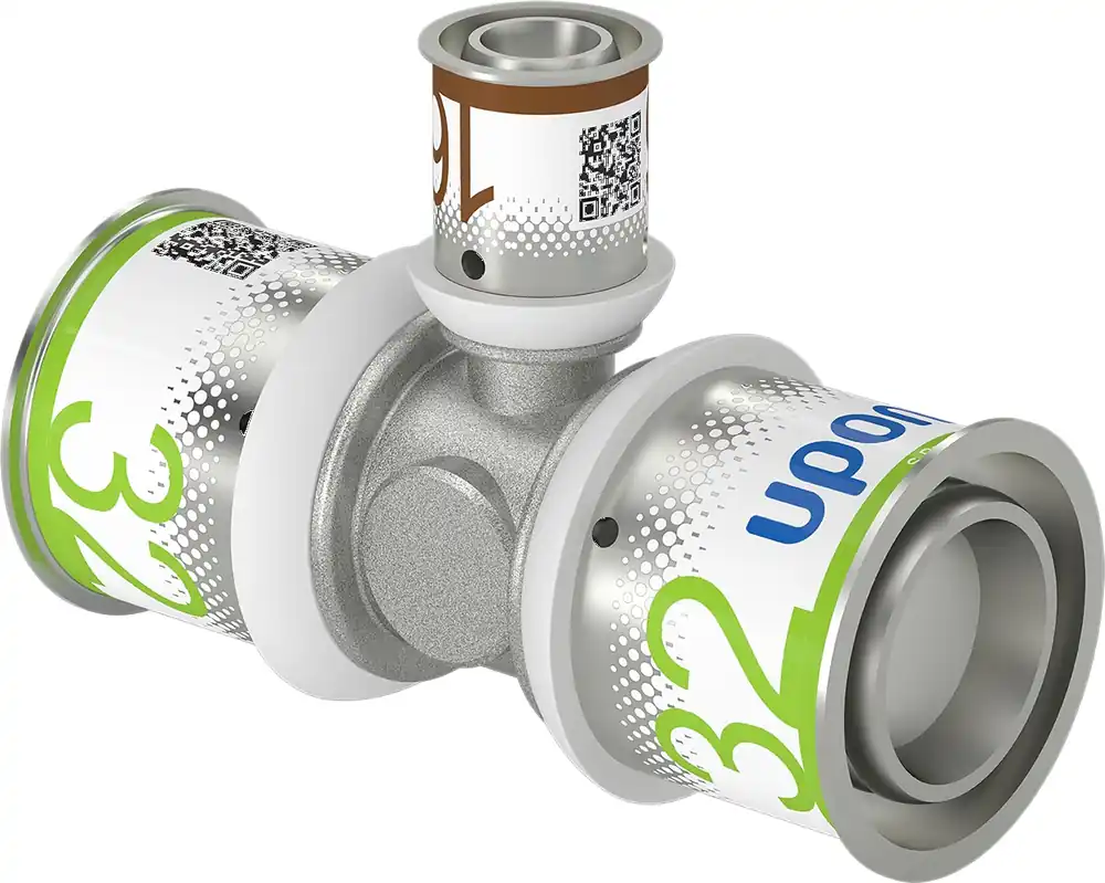 Uponor S-Press Plus pers T-stuk verlopend 32x16x32mm 1070580 Bestseller