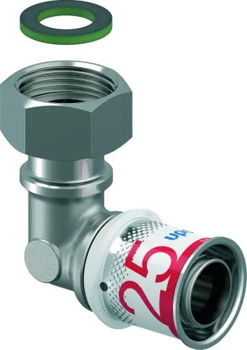 Uponor S-Press Plus pers schroefverbindingsknie bi.dr. 25-G3/4"SN 1070614 Gereduceerde Prijs