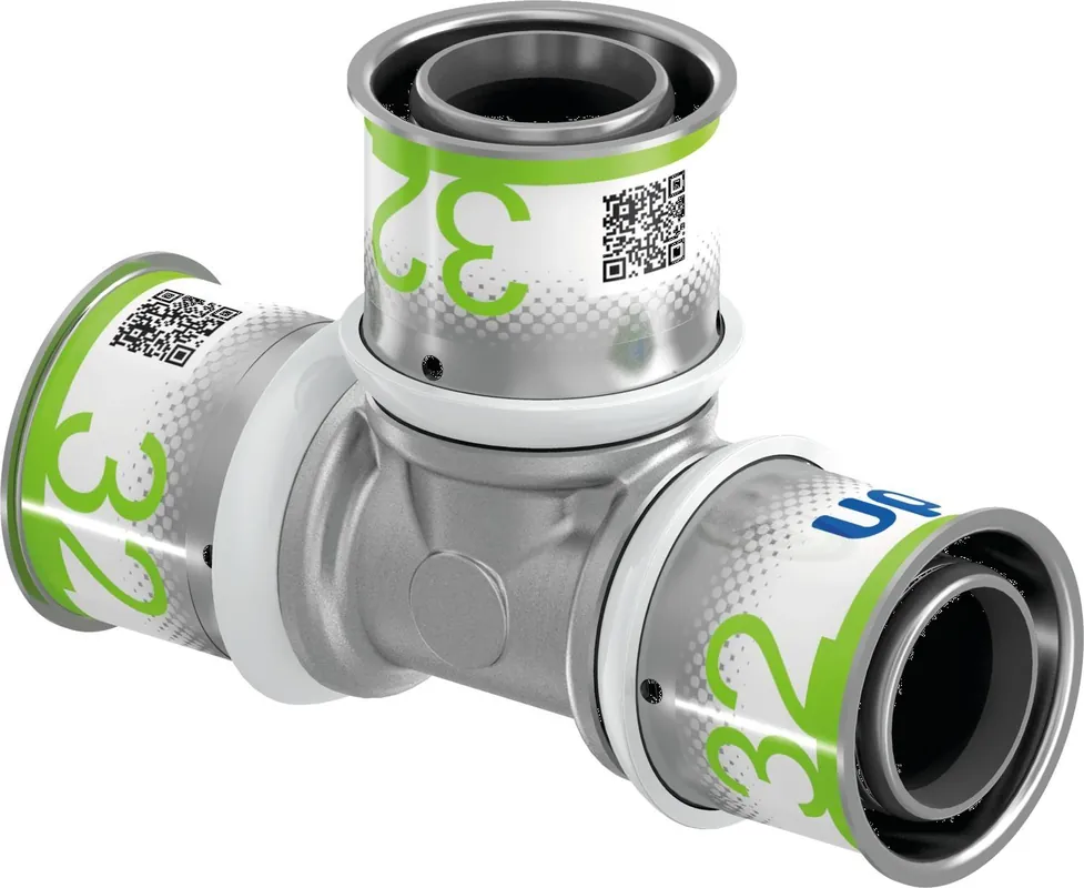 Finale Uitverkoop Uponor S-Press Plus pers T-stuk 32x32x32mm 1070563
