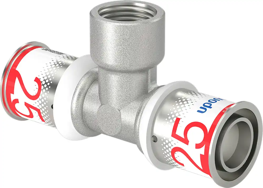 Snelle Levering Uponor S-Press Plus pers T-stuk bi.dr. 25x1/2"bix25mm 1070598