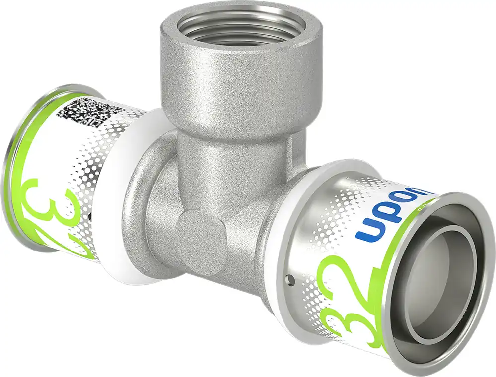 Voordeelprijs Uponor S-Press Plus pers T-stuk bi.dr. 32x3/4"bix32mm 1070601