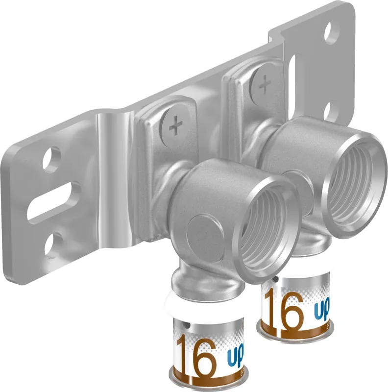 Uponor S-Press Plus Radi pers muurplaatbeugel 16mmx1/2" Binnendraad Lengte = 50mm 1070684 Koopje
