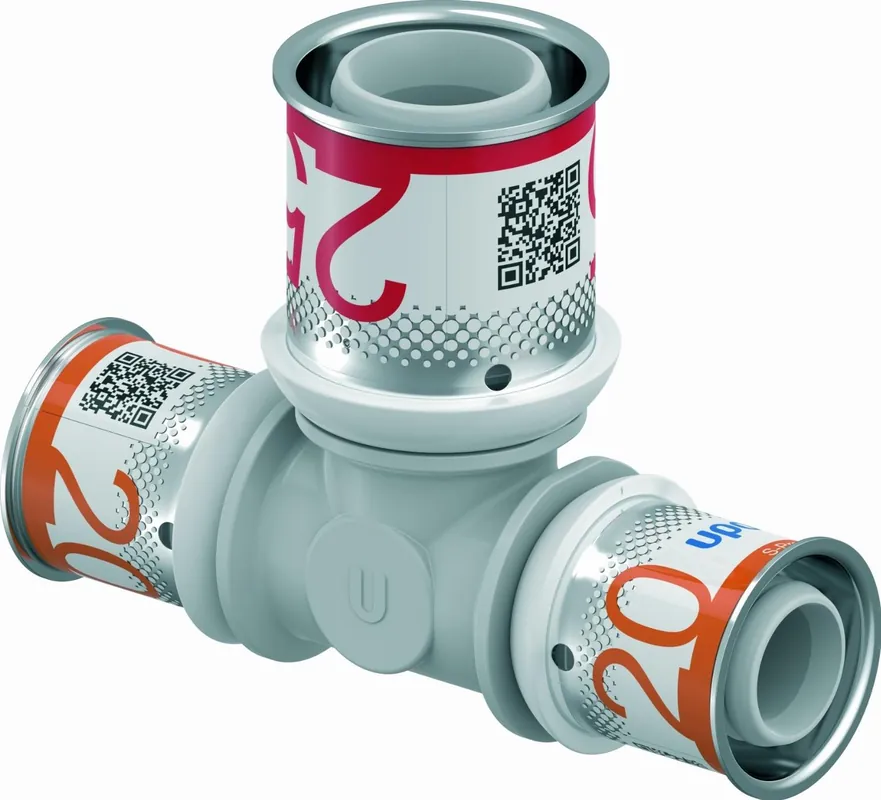 Uponor S-Press Plus PPSU pers composiet T-stuk verlopend 20x25x20mm 1039952 Aanbieding