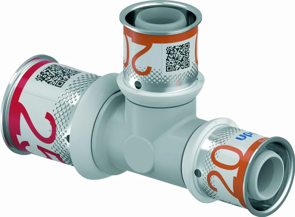 Beperkte Voorraad Uponor S-Press Plus PPSU pers composiet T-stuk verlopend 25x20x20mm 1039956