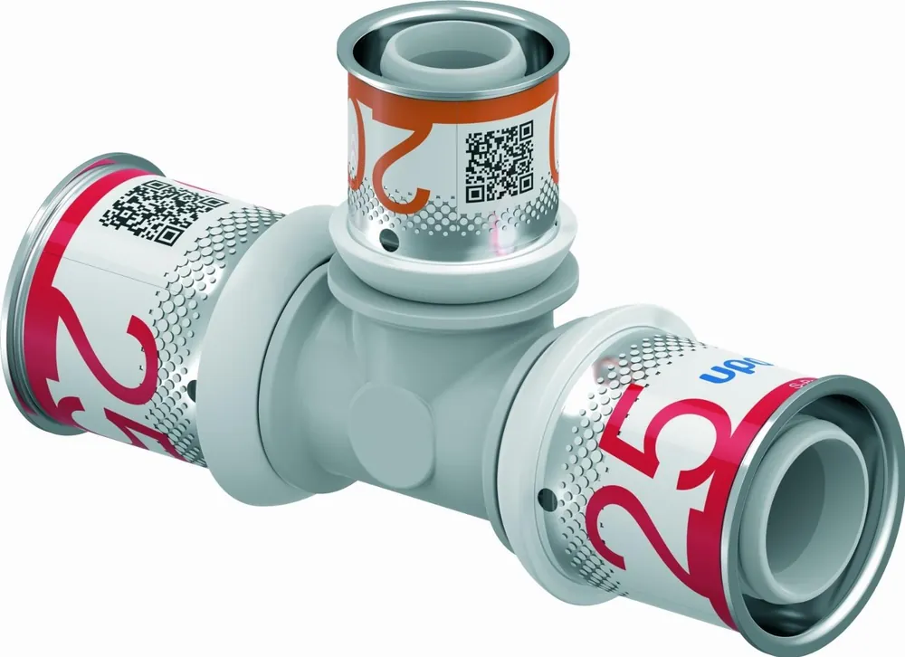 Uponor S-Press Plus PPSU pers composiet T-stuk verlopend 25x20x25mm 1039957 Beste Prijs