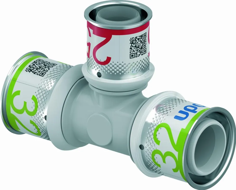 Direct Verzonden Uponor S-Press Plus PPSU pers composiet T-stuk verlopend 32x25x32mm 1039961