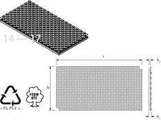 Tijdelijk Beschikbaar Uponor Tecto noppenplaat 1450 x850mm ND 11mm plaat=1.12m2, prijs=per plaat, verp=14 platen zwart 1005477