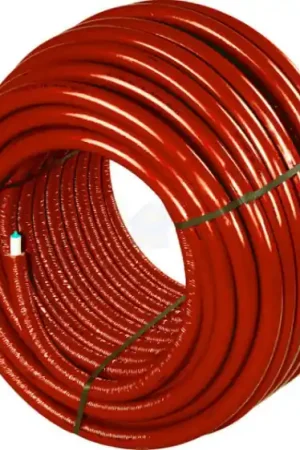 Alleen Vandaag Uponor Uni pipe plus leiding / buis Thermo 16x2mm geïsoleerd ISO-4 (S4) 4mm isolatie rood 100m 1091709
