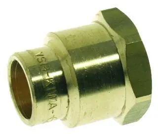 Beperkt Aanbod VSH Soldeerfitting, messing, rechte koppeling, schroefbus 15mm x 1/2" (soldeer x binnendraad)