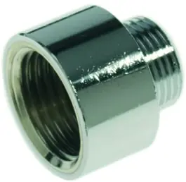 VSH rechte koppeling, neusstuk 1/2" x 3/8" messing chroom (binnendraad x buitendraad) Bestseller