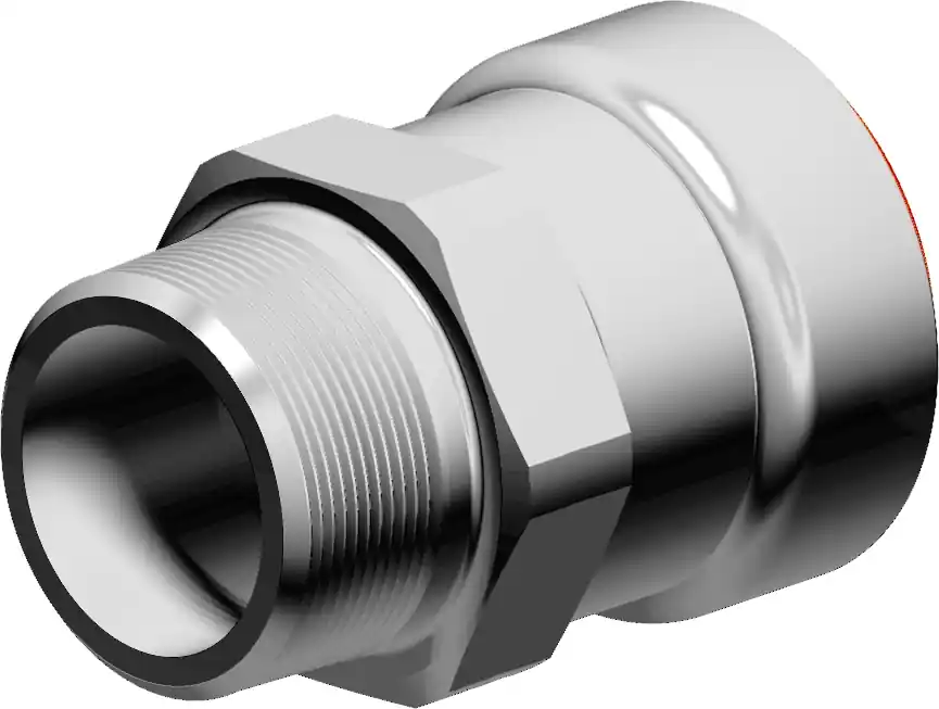 VSH Powerpress, Overgangskoppeling fitting, 1 1/4" x 1 1/4" (persmof x buitendraad), staal, EPDM, DN32, PN16, max 16 bar, zink/nik Shop Nu