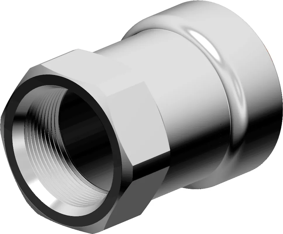 Snelle Levering VSH Powerpress, Overgangskoppeling fitting, 1" x 1" (persmof x binnendraad), staal, EPDM, DN25, PN16, max 16 bar, zink/nikkel