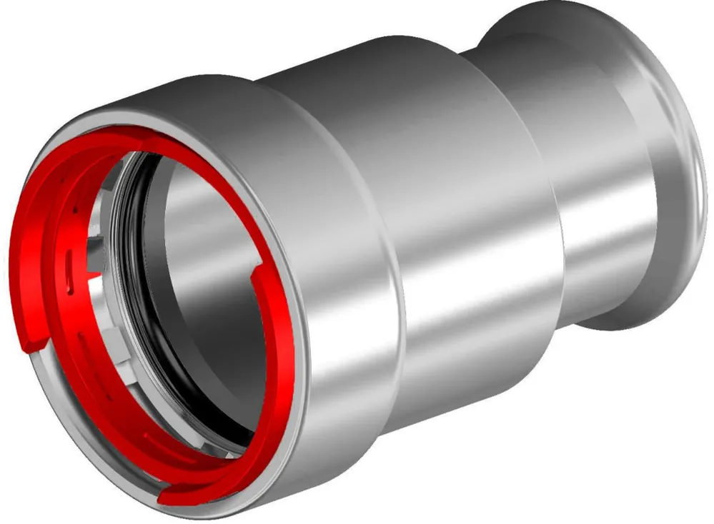 Laatste Versie VSH Powerpress, Overgangskoppeling fitting, XPress, 1" x 28mm (persmof x persmof), staal, EPDM, DN25, PN16, max 16 bar, zink/nikkel