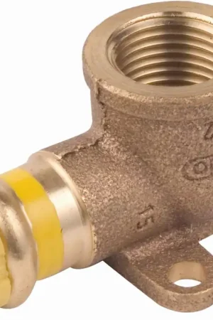 Bestel Nu VSH muurplaat, Sudopress, GAS, 90° graden, 15mm x 1/2" (persmop x binnendraad), DN12, koper, onbehandeld