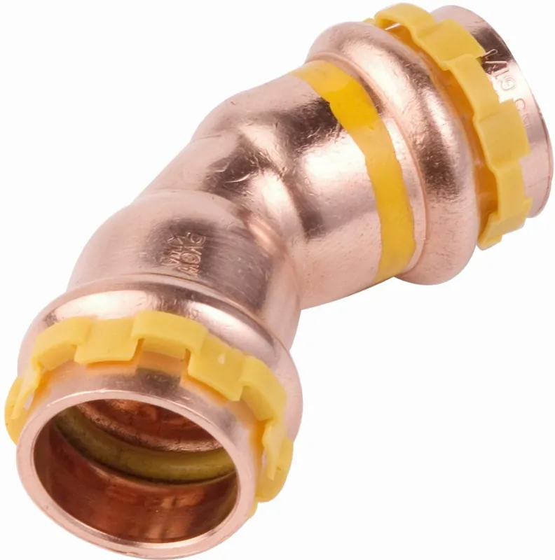 Finale Uitverkoop VSH Sudopress GAS bocht koppeling, 45gr, 28 x 28mm, koper, gas (pers x pers)