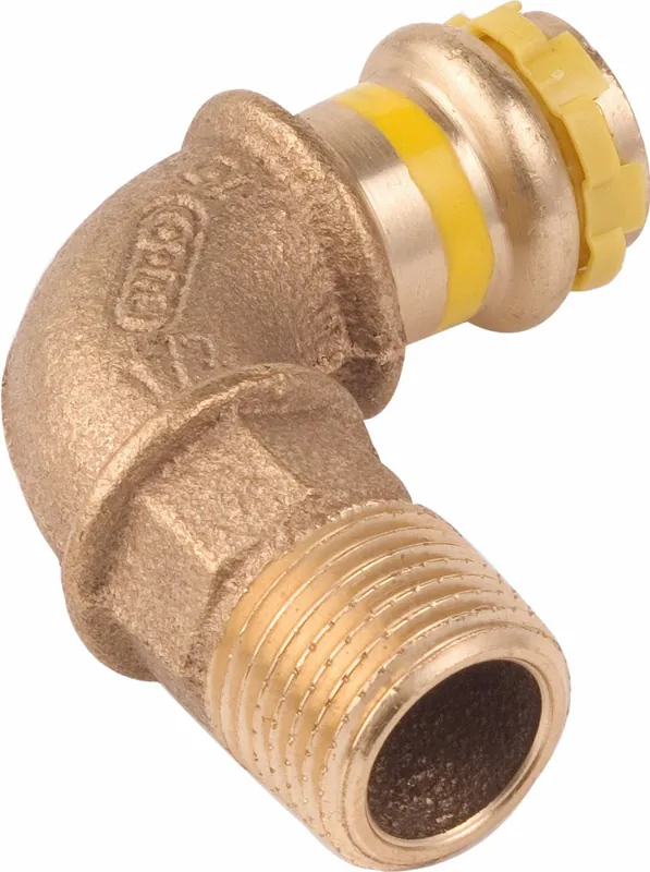 VSH Sudopress GAS bocht koppeling 90gr, 22mm x 3/4, koper, gas (pers x buitendraad) Actieprijs