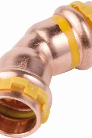 Beperkt Aanbod VSH Sudopress GAS bocht koppeling, 45gr, 15 x 15mm, koper, gas (pers x pers)