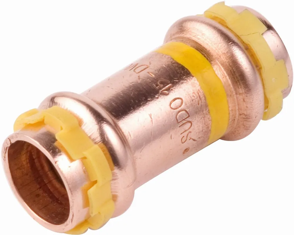 VSH Sudopress GAS rechte koppeling, sok 15 x 15mm, koper, gas (pers x pers) Gratis Retour