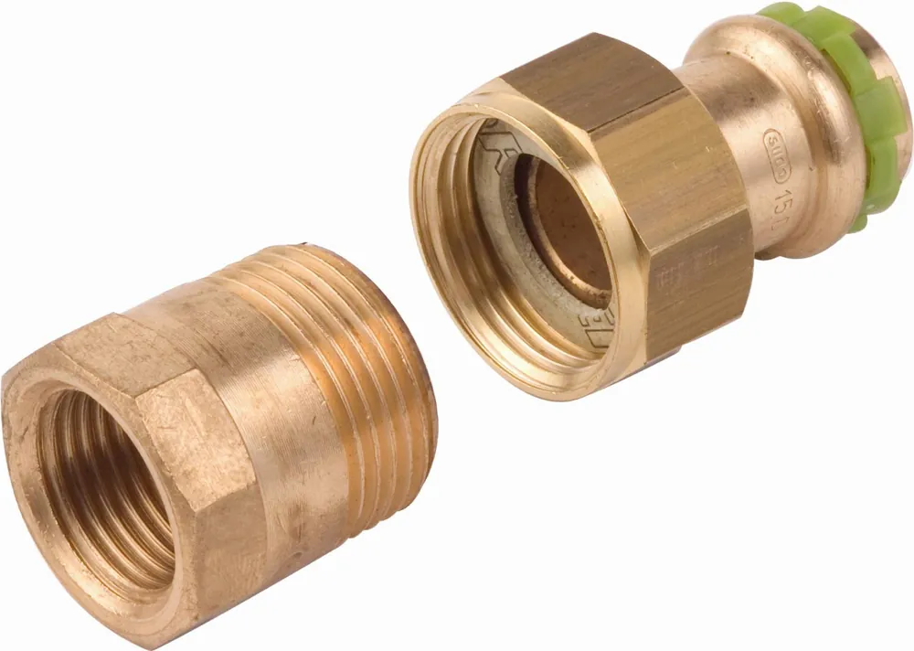 VSH Sudopress KOPER 3-delige rechte koppeling, 28mm x 1, koper (pers x binnendraad) Direct Verzonden