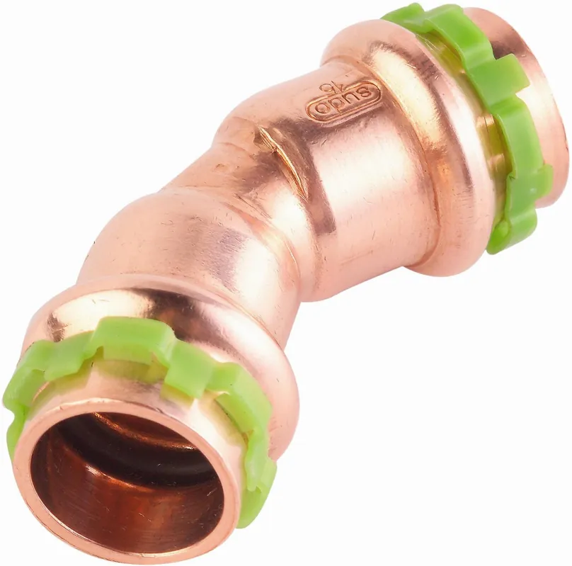 VSH Sudopress KOPER bocht koppeling, 45gr, 12 x 12mm, koper (pers x pers) Beperkt Aanbod