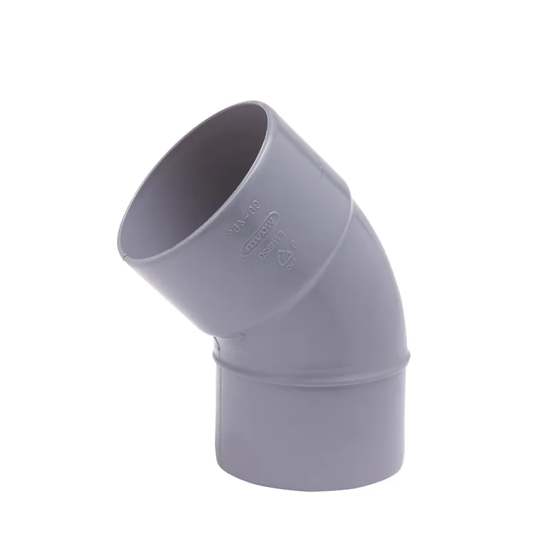 Wavin L-Bocht, Wadal, 45° graden, PVC, 75mm x 75mm (lijmmof x lijmhouder), grijs Gratis Retour