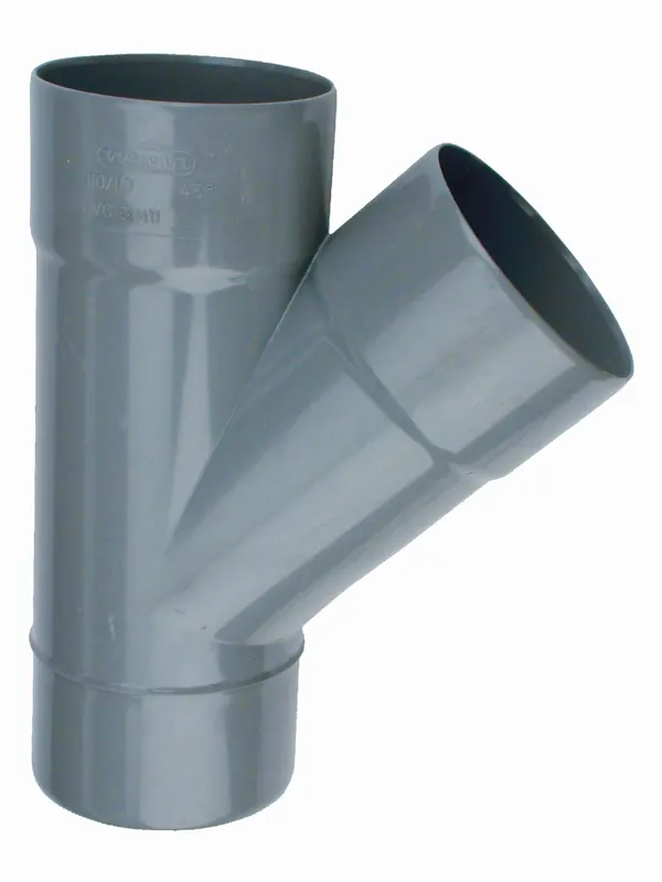 Laatste Kans Wavin L-T-stuk, Wadal, 45° graden, PVC, 50mm x 50mm x 50mm (mof x mof x lijmeind), grijs