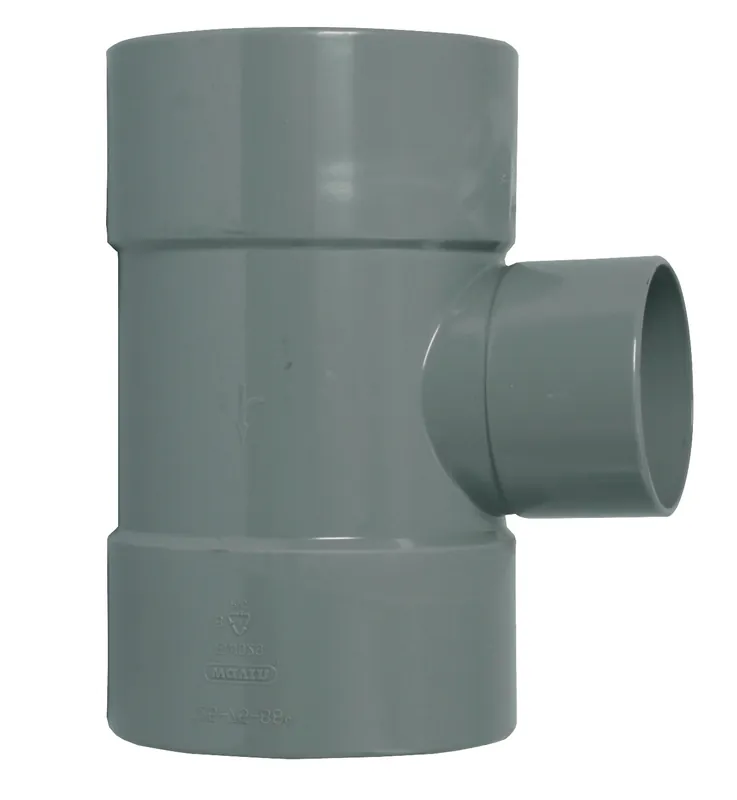 Wavin L-T-stuk, Wadal, 90° graden, PVC, 75mm x 40mm x 75mm (mof x mof x mof), grijs Hete Deal