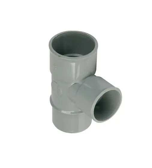 Wavin T-stuk, Wadal, 90° graden, PVC, 32mm x 32mm x 32mm (mof x mof x lijmeind), grijs Superprijs