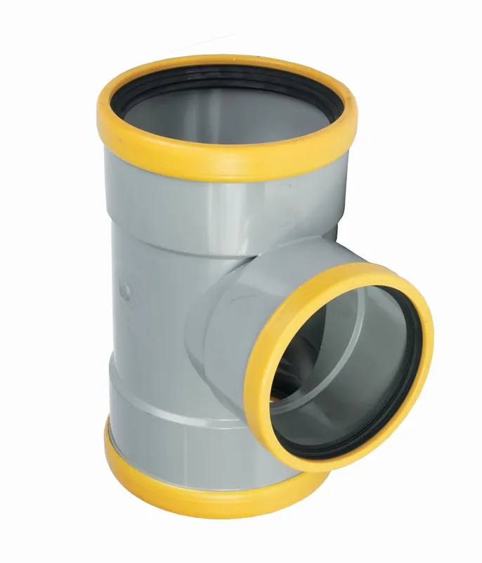 Finale Uitverkoop Wavin M-T-stuk, Wafix, 90° graden, PVC, SN8, 110mm x 110mm x 110mm (manchet, x manchet x manchet), grijs
