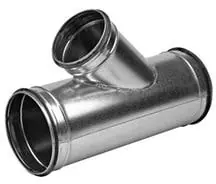 Actieprijs Velu t-stuk diameter 125mm aftakking 125mm 45 graden met rubber afdichting. Safe uitvoering