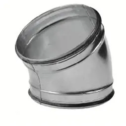 Velu rond luchtkanaal, staal, verzinkt, Ø125mm, steekeind, gladde bocht, 30°, lengte 40x40mm, insteek 35mm Superprijs