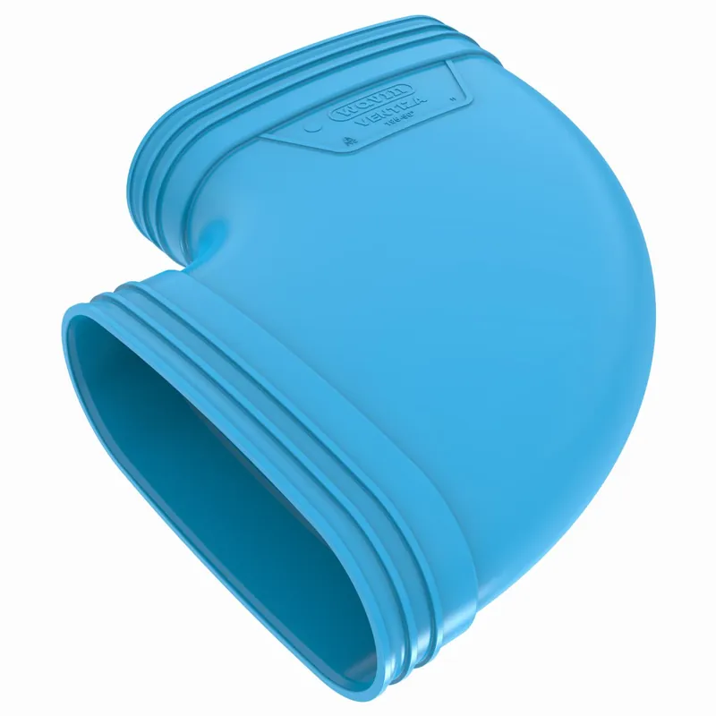 Meest Verkocht Wavin Ventiza bocht luchtkanaal, horizontaal, bochthoek 90°, hxb 80x201mm, kanaaldiameter 195mm, blauw 3171219009