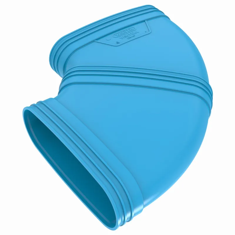 Shop Nu Wavin Ventiza bocht luchtkanaal, horizontaal, bochthoek 90°, hxb 80x243.75mm, kanaaldiameter 235mm, blauw