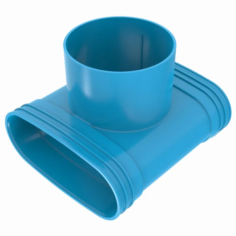 Wavin Ventiza t-stuk, ovaal, PVC, 195x125mm, blauw Favoriet