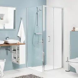 Sealskin Compact vouwdeur met zijwand, 80x80cm, 6mm helder veiligheidsglas Hoogglans zilver Seizoensaanbieding
