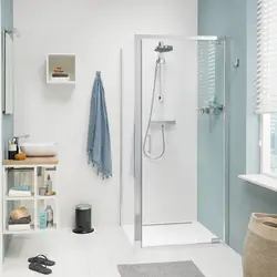 Koop Online Sealskin Compact draaideur met zijwand, 80x80cm, 6mm helder veiligheidsglas Hoogglans zilver