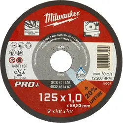Milwaukee doorslijpschijf metaal PRO+ SCS41 125x22,2x1mm Dagaanbieding