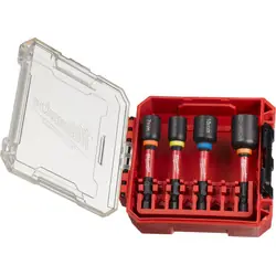 Milwaukee doppenset Shockwave magnetisch Hex 1/4 4-delig Betrouwbaar