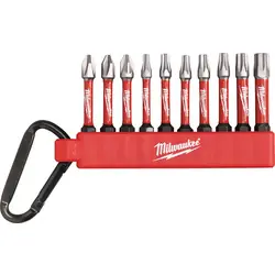 Laatste Kans Milwaukee schroefbit set Shockwave 10-delig Carabiner
