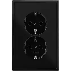 Lage Kosten Jung LS990 wandcontactdoos RA dubbel inbouw Glanzend zwart