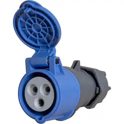 Koopje Power CEE contrastekker 3-polig 16A IP44 Blauw