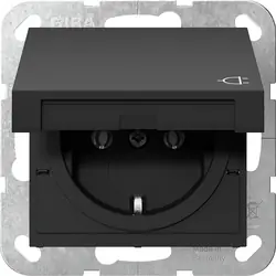 Gira System 55 wandcontactdoos RA m/deksel inbouw Mat zwart Flitsaanbieding