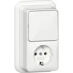 Bestseller Gira System 55 combinatie WCD/wissel RA opbouw verticaal met montageplaat en adapter K/P25 Glanzend wit