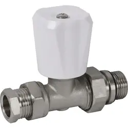 Radiatorkraan witte knop recht Uitverkoop