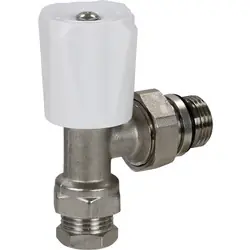 Radiatorkraan witte knop haaks Gratis Retour