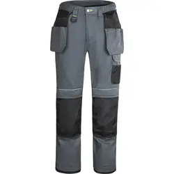 Gereduceerde Prijs Portwest Urban werkbroek met holsterzakken en kniezakken + gratis kniestukken 54 grijs/zwart