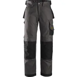 Snickers DuraTwill werkbroek met kniezakken Loose fit 3312 60 grijs* Finale Uitverkoop